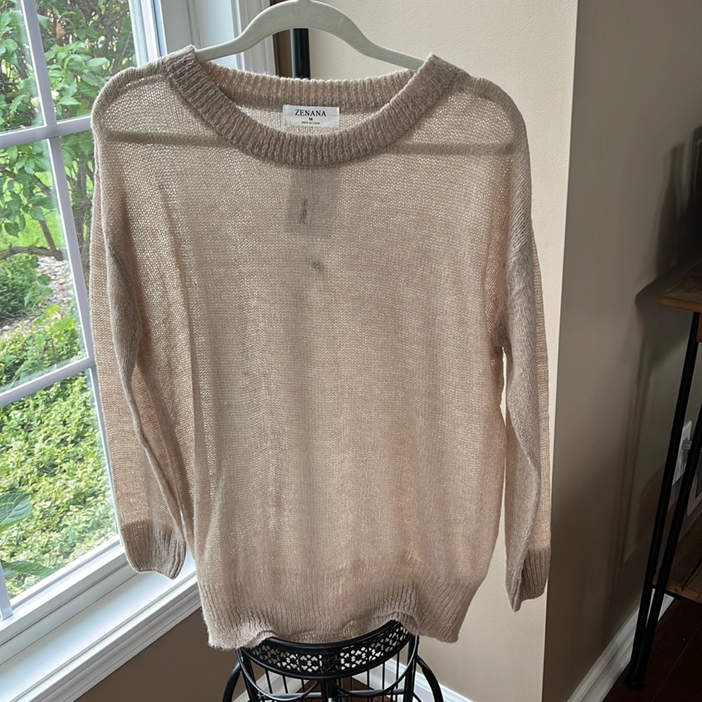 Zenana Sheer Wool Blend Sweater
